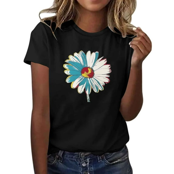 Fashion Saving LiMoi Short Sleeve T Shirts Womens Tops Casual Print Shirts Tops 5x my order Gifts for Women