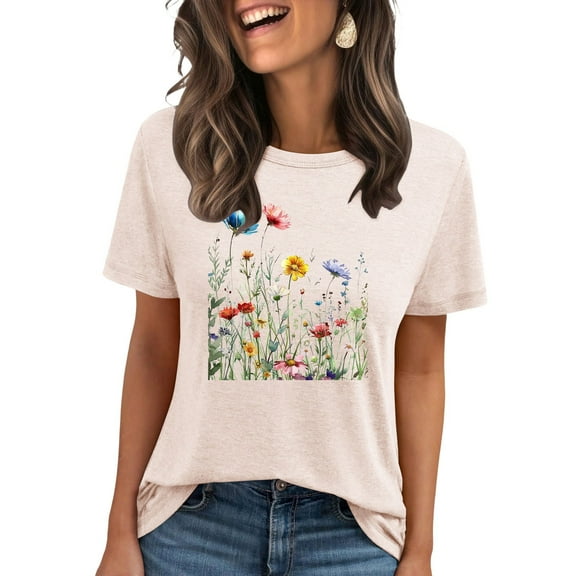 LiMoi Short Sleeve Shirts for Women Casual Womens Tops Casual Summer Tshirts Shirts for Women Graphic T-Shirts Vintage Tshirts Shirts for Women Plus Size reorder items