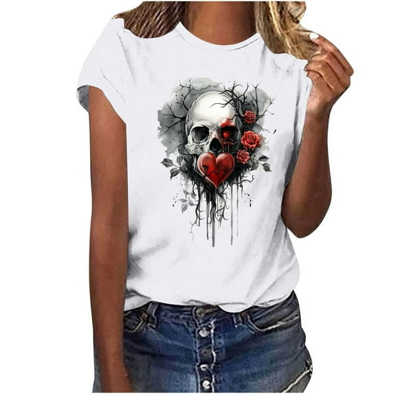 Fashion Saving LiMoi Short Sleeve Shirts Women Trendy Womens Tops Casual Summer Printed T Shirts for Women Vintage Plus Size Blouses for Women Get it Fast Gifts for Women