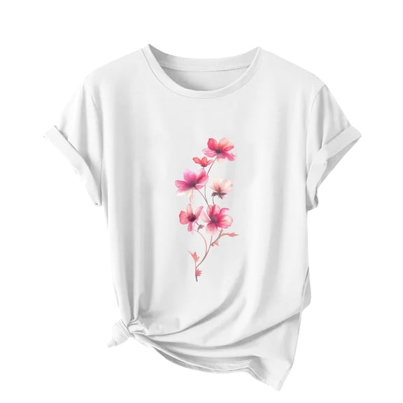 LiMoi Short Sleeve T Shirts for Women T Shirts for Women Trendy Printed Tops Tops for Women Reorder Items