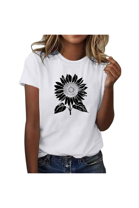 Fashion Saving LiMoi Short Sleeve Womens Tops Casual T Shirts for Women Print Tops for Women Trendy Plus Size Tops for Women Summer My Items ordered