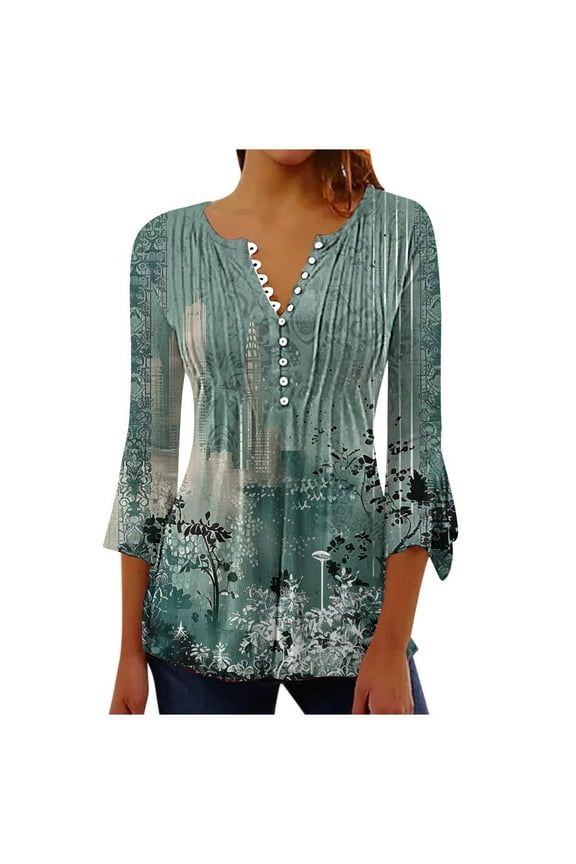 Fashion Saving LiMoi Woman's Blouse Womens Tops Trendy Casual 3/4 Sleeve Tops Work Blouses New & Trending