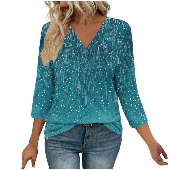 LiMoi Women's Blouse Womens Shirts Womens 3/4 Sleeve Tops and Blouses Women's Blouses Casual Plus Size New Arrivals Gifts