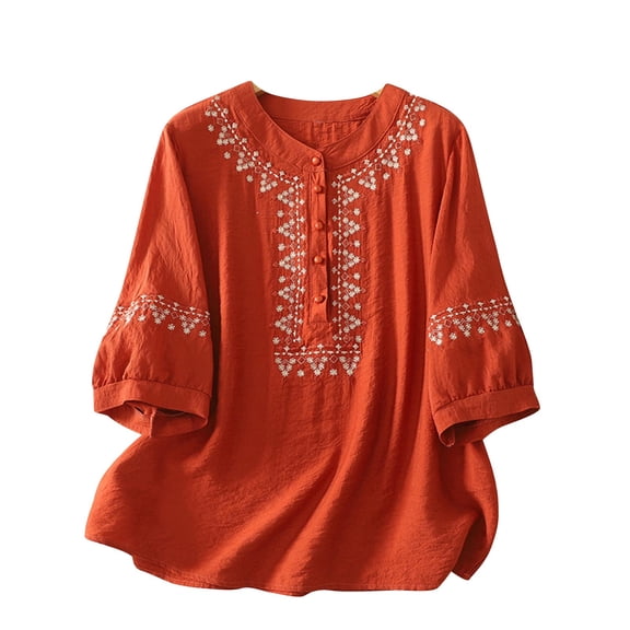 Fashion Saving LiMoi Women's Blouse Xl Women's Shirts Casual Dressy Casual Tops for Women 3/4 Sleeve Womens Blouses Plus Size 3x Get it Fast