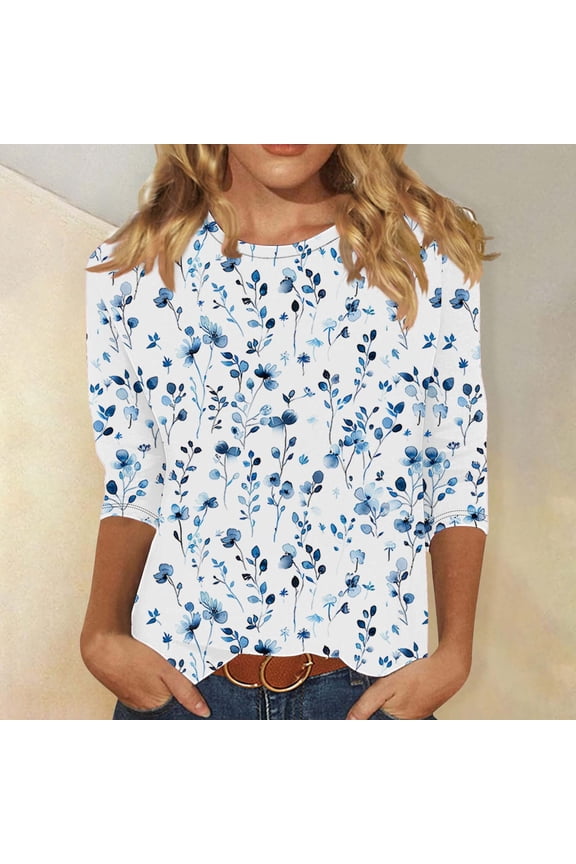 Fashion Saving LiMoi Women's Fall Shirts Womens Shirts Trendy 2025 3/4 Length Sleeve Womens Tunic Tops Womens Blouses for Work my Reorder list