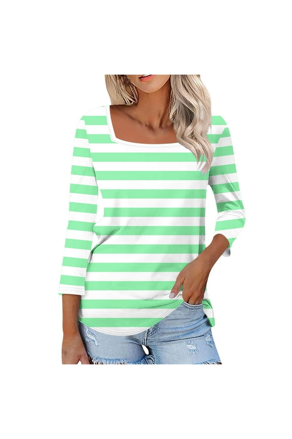 Women's Plus Size Tops Women's Tops Women's T-Shirts 3/4 Sleeve Womens Blouses Reorder Items