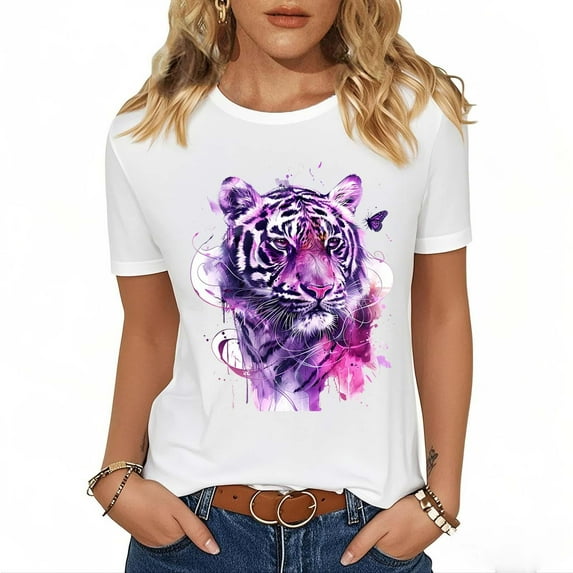 Fashion Saving LiMoi Women's Short Sleeve Tops Womens Tops Dressy Sleeve T Shirts Graphic Plus Size Shirt New & Trending Gifts for Women