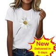 thumbnail image 1 of LiMoi Womens Clothing Under 10 Dollars Short Sleeve Blouse for Women Trendy Tops Blouses Printed Baby Tees Oversized Tee Shirts Reorders, 1 of 6