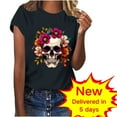 thumbnail image 1 of LiMoi Womens Clothing Under 10 Dollars Short Sleeve Shirts Womens Tops Trendy Short Sleeve Printed Baby Tees Tops My Order, 1 of 7