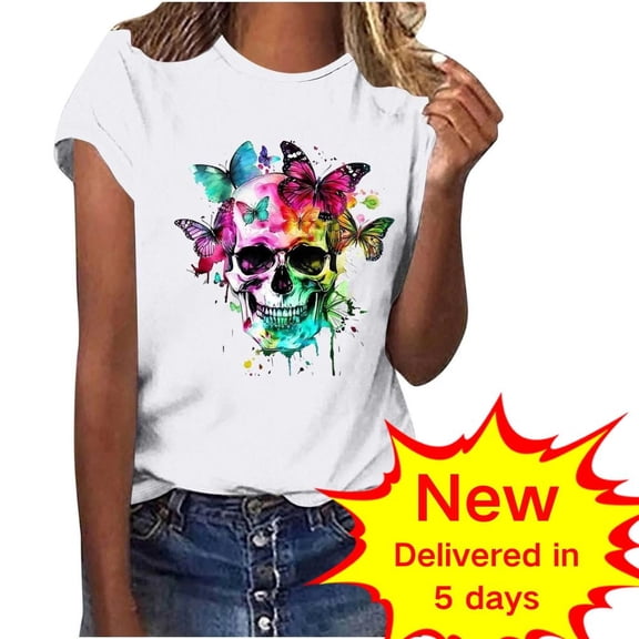 LiMoi Womens Clothing Under 10 Dollars Short Sleeve T Shirts Tops Dressy Floral Blouses for Women Oversized Tshirts My Items