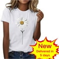 thumbnail image 1 of Fashion Saving LiMoi Womens Clothing Under 10 Dollars Short Sleeve Tops White Tshirts Shirts for Women T Shirts Graphic Trendy Oversized Top My Orders, 1 of 6