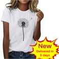 thumbnail image 1 of Fashion Saving LiMoi Womens Clothing Under 10 Dollars Short Sleeve Tshirt Tops Trendy Casual Print T Shirts Oversized Tops Get it Fast, 1 of 6