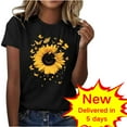 thumbnail image 1 of Fashion Saving LiMoi Womens Clothing Under 10 Dollars Women Short Sleeve Top Womens T Shirts Casual Printed T Shirts Shirts Get it Fast, 1 of 6