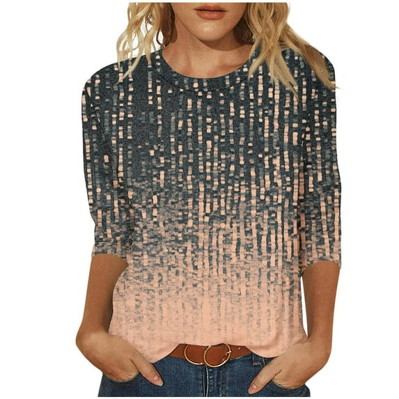 LiMoi Womens Fall Fashion 2025 Tops Women's Shirts Plus Size Long 3/4 Sleeve Womens Tops Blouses Items Ordered by Me