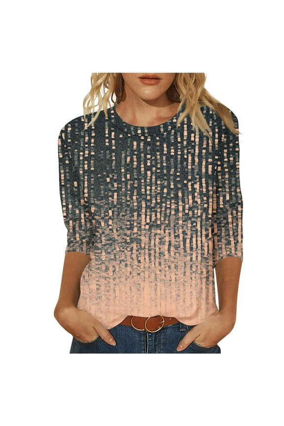 Womens Fall Fashion 2025 Tops Women's Shirts Plus Size Long 3/4 Sleeve Womens Tops Blouses Items Ordered by Me