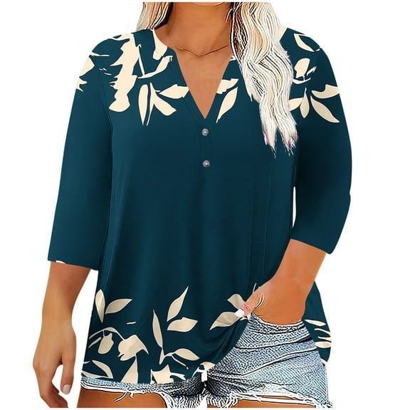 LiMoi Womens Fall Shirts Womens Tops Trendy Womens Fall 3/4 Sleeve Tops 2025 Women's Blouses Reorders Gifts
