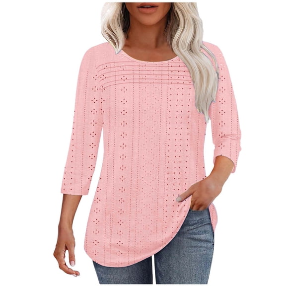 LiMoi Womens Tops Loose Fit Women's Tops Womens 3/4 Sleeve Tops Casual Spring Womens Blouses Casual Dressy My Order Gifts