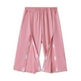 thumbnail image 1 of Fashion !Chaoheng Summer Shorts for Women Women's Easy To Wear and Take Off Postoperative Care Clothing for Fractures Fully Open 3/4 Pants,Pink XXL, 1 of 3