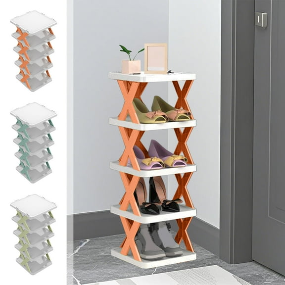 Fashion Scandinavian Style Household Storage Shelf | Durable Plastic Modular Organizing Rack | Adjustable 5-Tier DIY Shelving Unit | 26.1 x 10.2 x 9.44 Inches | Lightweight Multicolor