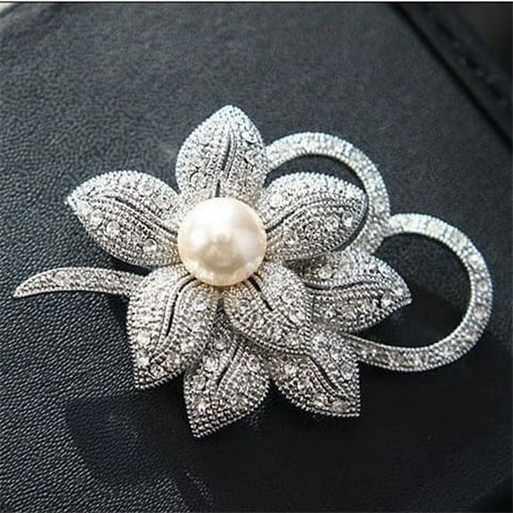Fashion Scarf buckle anti-exposure alloy diamond pearl brooch rhinestone clothing pin corsage-34