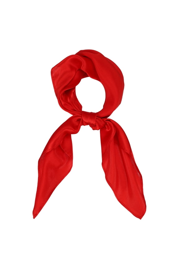 Fashion Scarves for Women, Silk Square Scarf Silky Satin Head 21"x21", Red
