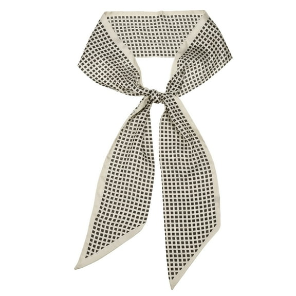 Fashion Scarves for Women, Silky Satin Head Scarf 55" x 4", Square Beige Edge