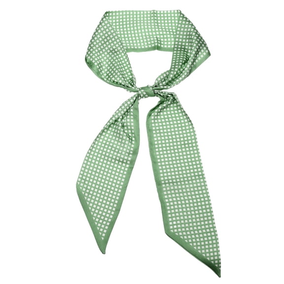 Fashion Scarves for Women, Silky Satin Head Scarf 55" x 4", Square Green Edge