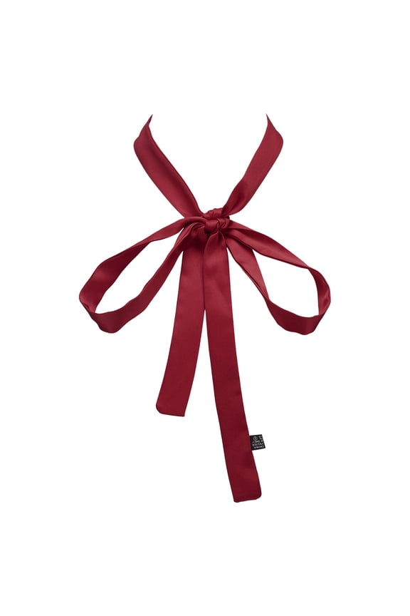 Fashion Scarves for Women, Silky Satin Head Scarf 63" x 1", Wine Red