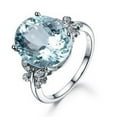 thumbnail image 1 of Fashion Sea Blue Topaz Butterfly Platinum Inlaid Zircon Ring, 1 of 1