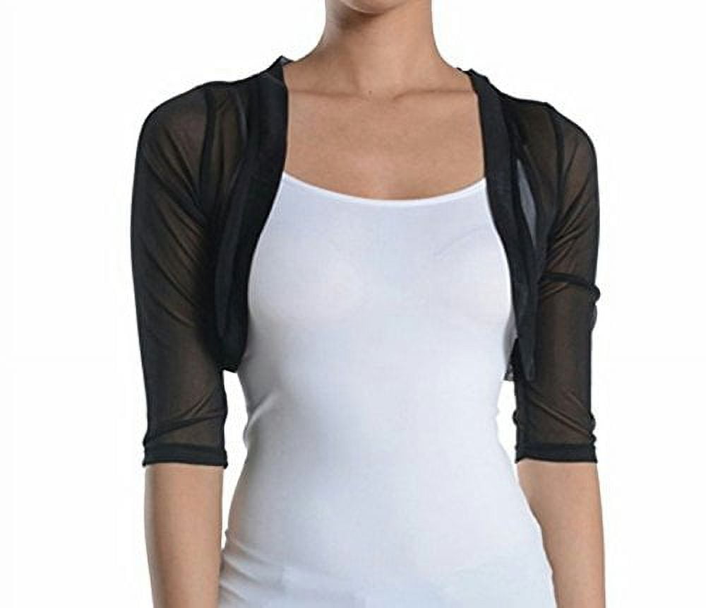 Fashion Secrets Junior s Sheer Chiffon Bolero Shrug Jacket