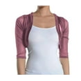 thumbnail image 1 of Fashion Secrets Junior's Sheer Chiffon Bolero Shrug Jacket Cardigan 3/4 Sleeve (XX Large, Mauve), 1 of 1