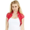 thumbnail image 1 of Fashion Secrets Juniors Short Sleeve Lace Bolero Shrug Cardigan (Juniors' Small, Polka Dots Red), 1 of 5