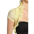 thumbnail image 1 of Fashion Secrets Juniors Short Sleeve Lace Bolero Shrug Cardigan (Juniors' X-Large, Banana), 1 of 5