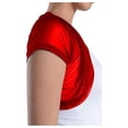 thumbnail image 1 of Fashion Secrets Women Short Sleeves Sheer Chiffon Bolero Shrug Short Cardigan (Red, XX Large), 1 of 5