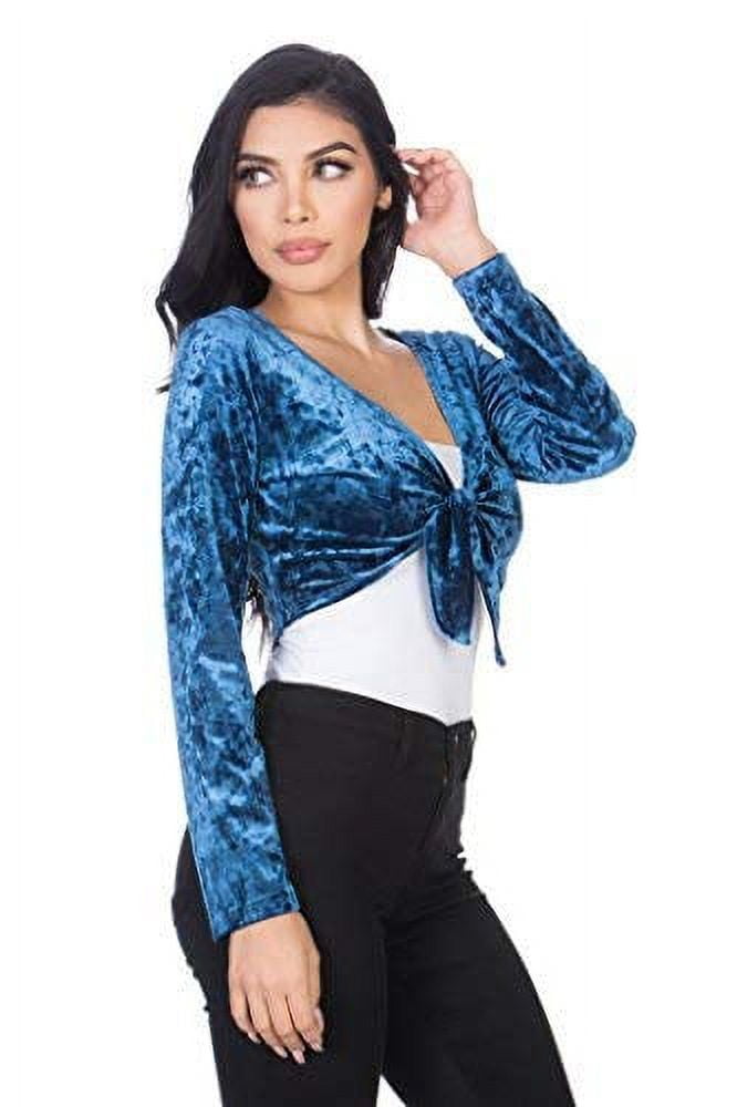 Navy velvet bolero hot sale