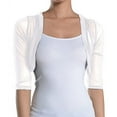 thumbnail image 1 of Fashion Secrets Women's Sheer Chiffon Bolero Shrug Jacket Cardigan 3/4 Sleeve (XXX-Large, White), 1 of 2