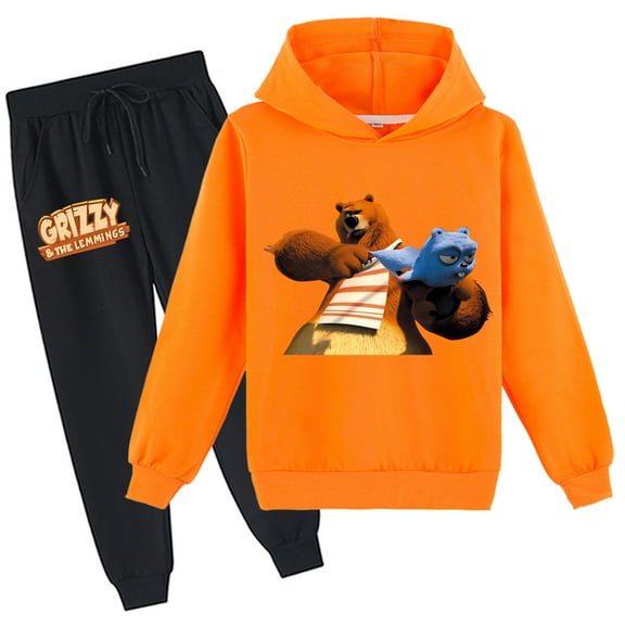 Fashion Set Grizzly And The Lemmings Graphic Hoodie & Pants works for School Students’ Casual Sports Days