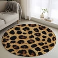 thumbnail image 1 of Fashion Sexy Animal Round Rugs for Living Room 3ft Retro Brown Leopard Print Non Slip Circle Rug Washable Low-Profile Indoor Carpet for Bedroom, Dining Room, Bathroom, 1 of 9