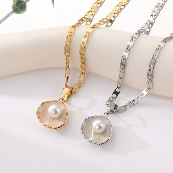 Fashion Shell Pearl Necklace Entry Lux Elegant