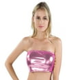 thumbnail image 1 of Fashion Shinning Metallic Strapless Crop Tube Top for Women Sleeveless Backless Bandeau Bustier Vest Party Clubwear, 1 of 19