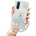 thumbnail image 1 of Fashion Shiny Exquisite Butterfly TPU Phone case for Samsung Galaxy S22 S21 S20 Ultra Plus FE Protective Cover Popular Thin Light Clear Glittering Sequins Bumper(White,S21 Plus), 1 of 8