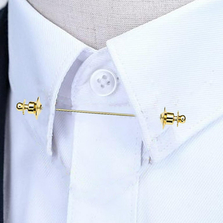 Fashion Shirt Collar Bar Tie Pin for Men, Formal Copper Accessories Cravat  Pin 