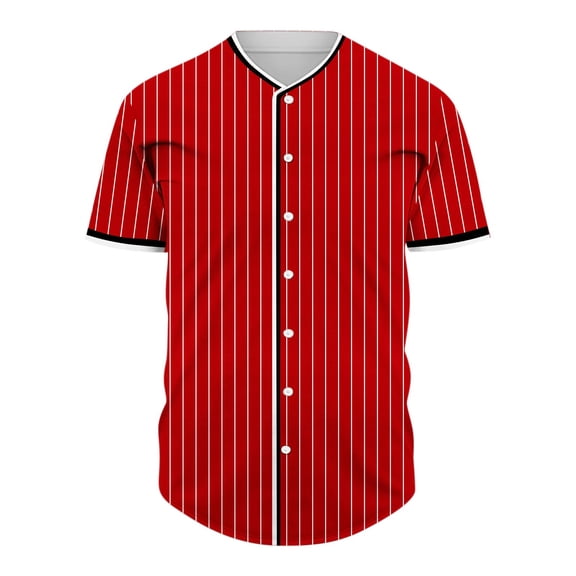 Fashion Shirt for Men,Men's Striped Baseball Jersey Classic Breathable Softball Team Jerseys Athletic Sports Shirts
