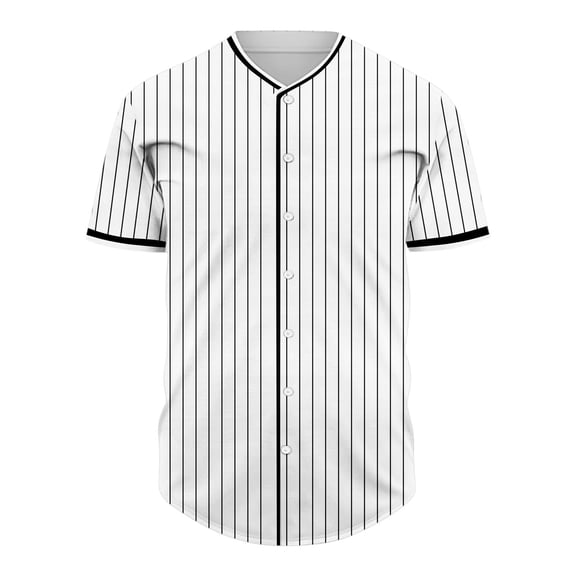 Fashion Shirt for Men,Men's Striped Baseball Jersey Classic Breathable Softball Team Jerseys Athletic Sports Shirts