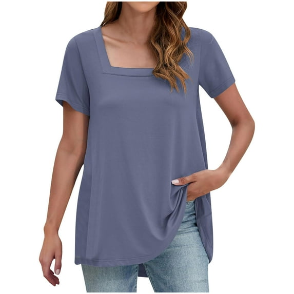 Fashion Shirts for Womens Summer Plus Size Casual Short Sleeve Loose T-Shirt Blouse
