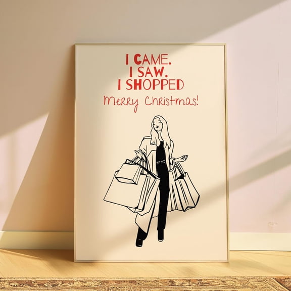 Fashion Shopping Chic Feminine Wall Art, Unframed Paper Print Size 16x24