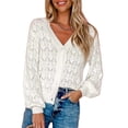 thumbnail image 1 of Fashion Short Cardigan Knitted Sweaters Women Autumn And Winter Long Sleeve Front-open V-neck Button-down Tops Clothes, 1 of 9