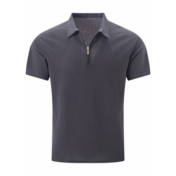 Fashion Short Sleeve Polo Shirts for Men Casual Band Collar Ice Silk Breathable Tops Summer Cool Lightweight Tees