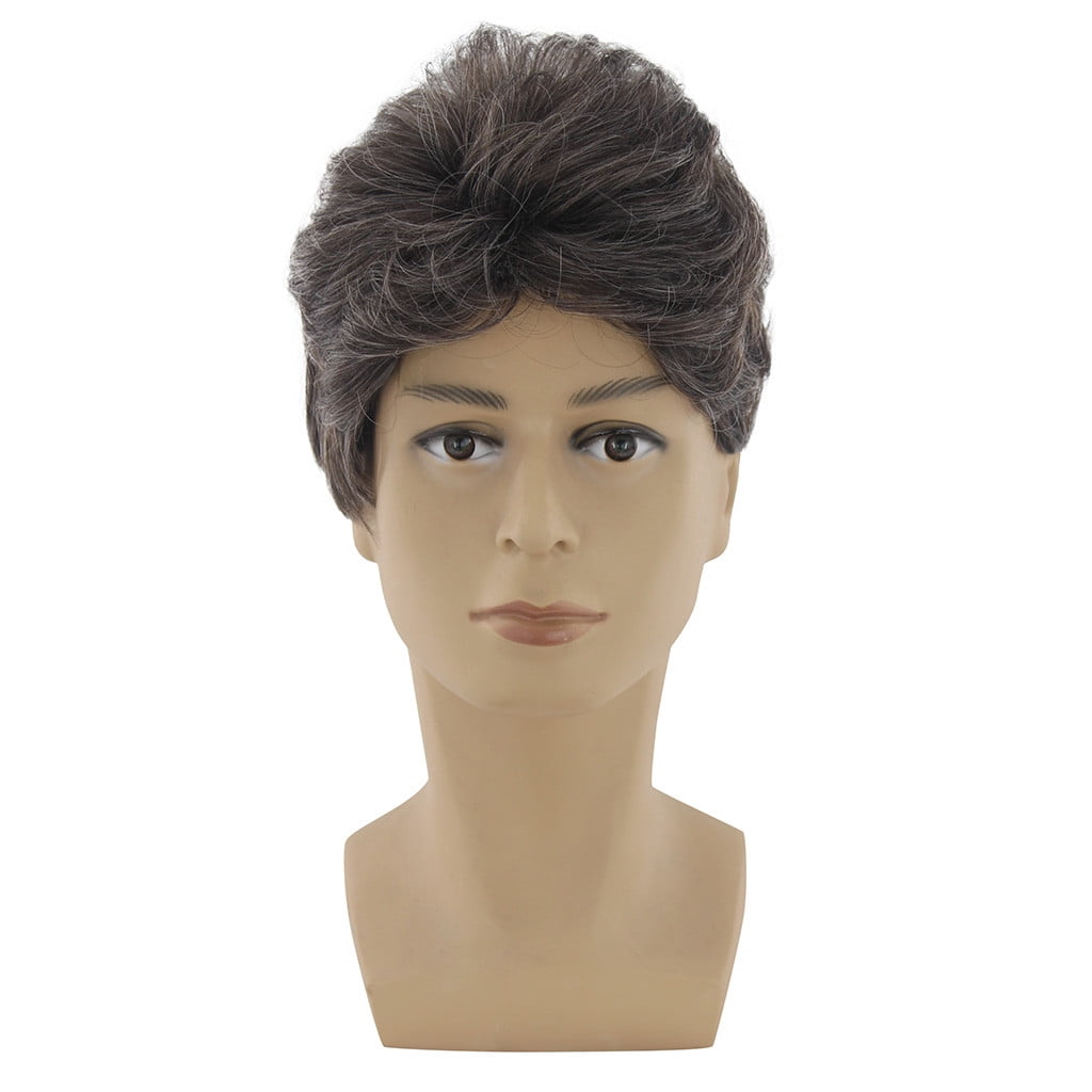 Fashion Short Wig for Men - 4-inch Brown Heat Synthetic Fiber, Handsome ...