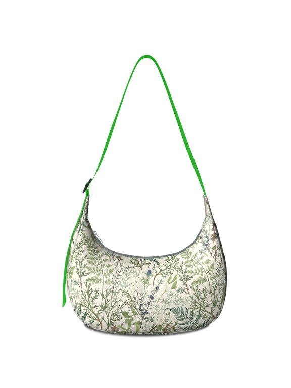 Fashion Shoulder Bag for Women – Spacious and Lightweight, Tropical Floral and Hummingbird Illustration, Boho Colorful Bloom and Blossom Pattern Purse